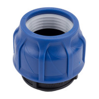 Компрессионная соединительная муфта VALFEX ПНД, с внутренней резьбой, 63x1 1/4" 121001263114