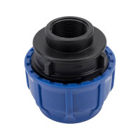 Компрессионная соединительная муфта VALFEX ПНД, с внутренней резьбой, 63x1 1/4" 121001263114