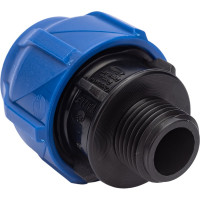 Компрессионная соединительная муфта VALFEX ПНД, с наружной резьбой, 25x1/2" 121001125012