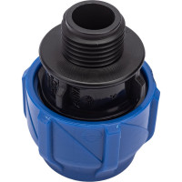 Компрессионная соединительная муфта VALFEX ПНД, с наружной резьбой, 25x1/2" 121001125012