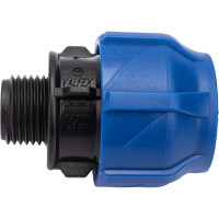 Компрессионная соединительная муфта VALFEX ПНД, с наружной резьбой, 25x1/2" 121001125012