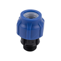 Компрессионная соединительная муфта VALFEX ПНД, с наружной резьбой, 20x1/2" 121001122020