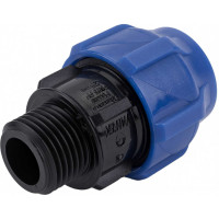 Компрессионная соединительная муфта VALFEX ПНД, с наружной резьбой, 20x1/2" 121001122020