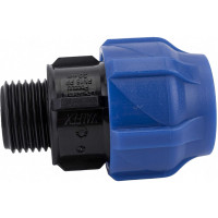 Компрессионная соединительная муфта VALFEX ПНД, с наружной резьбой, 20x1/2" 121001122020