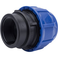 Компрессионная соединительная муфта VALFEX ПНД, с внутренней резьбой, 63x2" 121001263200