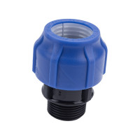 Компрессионная соединительная муфта VALFEX ПНД, с наружной резьбой, 32x1" 121001132100