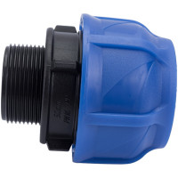 Компрессионная соединительная муфта VALFEX ПНД, с наружной резьбой, 50x1 1/2" 121001150112