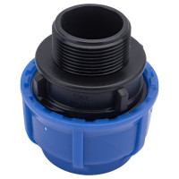 Компрессионная соединительная муфта VALFEX ПНД, с наружной резьбой, 50x1 1/2" 121001150112