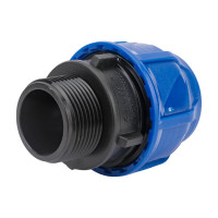 Компрессионная соединительная муфта VALFEX ПНД, с наружной резьбой, 40x1 1/4" 121001140114