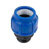 Компрессионная соединительная муфта VALFEX ПНД, с наружной резьбой, 40x1 1/4" 121001140114