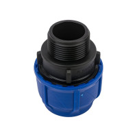 Компрессионная соединительная муфта VALFEX ПНД, с наружной резьбой, 40x1 1/4" 121001140114