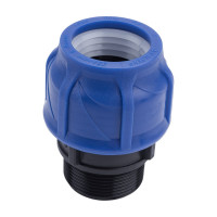 Компрессионная соединительная муфта VALFEX ПНД, с наружной резьбой, 40x1 1/2" 121001140112