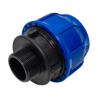 Компрессионная соединительная муфта VALFEX ПНД, с наружной резьбой, 63x1 1/2" 121001163112