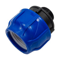 Компрессионная соединительная муфта VALFEX ПНД, с наружной резьбой, 63x1 1/2" 121001163112