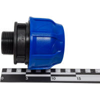 Компрессионная соединительная муфта VALFEX ПНД, с наружной резьбой, 63x1 1/2" 121001163112