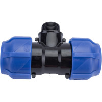 Компрессионный переходной тройник VALFEX ПНД, с наружной резьбой, 32-3/4"-32 1210023203432