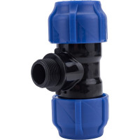 Компрессионный переходной тройник VALFEX ПНД, с наружной резьбой, 32-3/4"-32 1210023203432