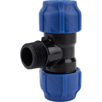 Компрессионный переходной тройник VALFEX ПНД, с наружной резьбой, 32-1"-32 1210023210032