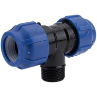 Компрессионный переходной тройник VALFEX ПНД, с наружной резьбой, 32-1"-32 1210023210032