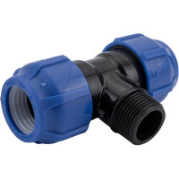 Компрессионный переходной тройник VALFEX ПНД, с наружной резьбой, 32-1"-32 1210023210032