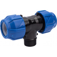 Компрессионный переходной тройник VALFEX ПНД, с наружной резьбой, 25-3/4"-25 1210022503425