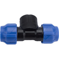 Компрессионный переходной тройник VALFEX ПНД, с внутренней резьбой, 20-3/4"-20 1210012003420