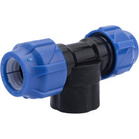 Компрессионный переходной тройник VALFEX ПНД, с внутренней резьбой, 20-3/4"-20 1210012003420