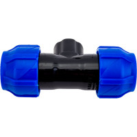 Компрессионный переходной тройник VALFEX ПНД, с внутренней резьбой, 25-1/2"-25 1210012501225