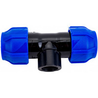 Компрессионный переходной тройник VALFEX ПНД, с внутренней резьбой, 25-1/2"-25 1210012501225