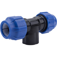 Компрессионный переходной тройник VALFEX ПНД, с внутренней резьбой, 20-1/2"-20 1210012001220