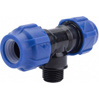 Компрессионный переходной тройник VALFEX ПНД, с наружной резьбой, 20-1/2"-20 1210022001220