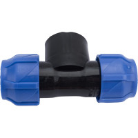 Компрессионный переходной тройник VALFEX ПНД, с внутренней резьбой, 25-1"-25 1210012510025