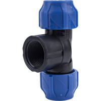 Компрессионный переходной тройник VALFEX ПНД, с внутренней резьбой, 25-1"-25 1210012510025