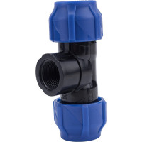 Компрессионный переходной тройник VALFEX ПНД, с внутренней резьбой, 25-3/4"-25 1210012503425