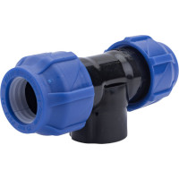 Компрессионный переходной тройник VALFEX ПНД, с внутренней резьбой, 25-3/4"-25 1210012503425