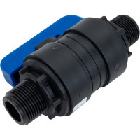 Компрессионный шаровой кран VALFEX ПНД НР/НР резьба разборный 3/4"-3/4"Ду16 1210216034034