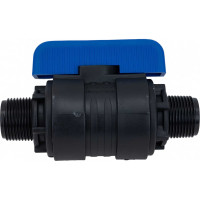 Компрессионный шаровой кран VALFEX ПНД НР/НР резьба разборный 3/4"-3/4"Ду16 1210216034034