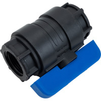 Компрессионный шаровой кран VALFEX ПНД ВН/ВН резьба разборный 1"-1" Ду20 1210120100100