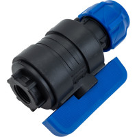 Шаровой кран VALFEX ПНД компрессионный цанга - внутренняя резьба, разборный 25x1/2" 1210012525012