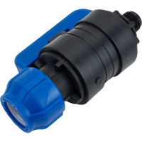 Шаровой кран VALFEX ПНД компрессионный цанга - наружная резьба, разборный 25x1/2" 1210012625012