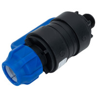 Шаровой кран VALFEX ПНД компрессионный цанга - наружная резьба, разборный 20x1/2" 1210012620012