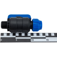 Шаровой кран VALFEX ПНД компрессионный цанга - наружная резьба, разборный 20x3/4" 1210012620034