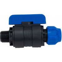 Шаровой кран VALFEX ПНД компрессионный цанга - наружная резьба, разборный 20x3/4" 1210012620034