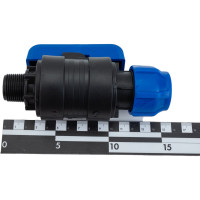 Шаровой кран VALFEX ПНД компрессионный цанга - наружная резьба, разборный 25x3/4" 1210012625034