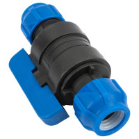 Шаровой кран VALFEX ПНД компрессионный цанга - цанга разборный 25x25 121001232525