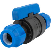 Шаровой кран VALFEX ПНД компрессионный цанга - цанга разборный 25x25 121001232525