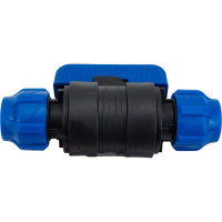 Шаровой кран VALFEX ПНД компрессионный цанга - цанга разборный 20x20 121001232020