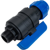 Шаровой кран VALFEX ПНД компрессионный цанга - наружная резьба, разборный 32x1" 1210012632100