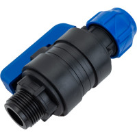 Шаровой кран VALFEX ПНД компрессионный цанга - наружная резьба, разборный 25x1" 1210012625100