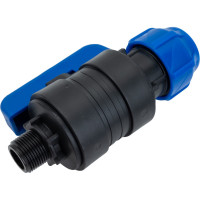 Шаровой кран VALFEX ПНД компрессионный цанга - наружная резьба, разборный 32x3/4" 1210012632034